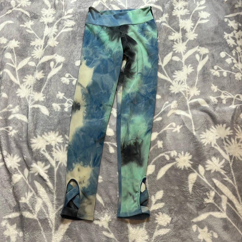 EUC White Birch Leggings -blue/green/grey tie dye Small Full Length💙